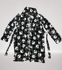 Disney Unisex Kids Jack Skellington Fleece Robe Plaid Long Sleeve L 12/14