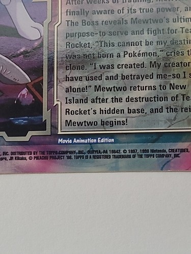 Rebellion #8 Topps Pokemon the First Movie Mewtwo Strikes Back 1st Print - Picture 15 of 17