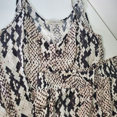 Lavender Brown Snakeskin Print Tank Top and Shorts Set - Size M Mob Wife