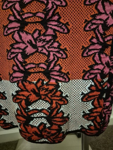 MISSONI Sz 42 Or 10 Knit Magenta Orange Black Floral Womans Skirt - Picture 4 of 10