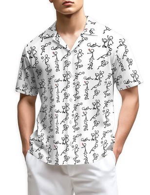 Stick Figure Soccer Hawaiian Shirt, Funny Soccer Aloha Shirt