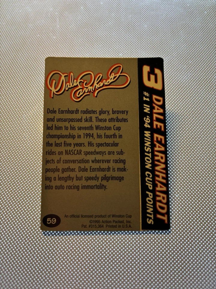 1995 Action Packed Preview - Dale Earnhardt #59 - Image 3 of 3