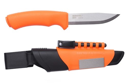 Morakniv Bushcraft Stainless Steel 4.3-Inch Fixed-Blade Survival Knife with F...