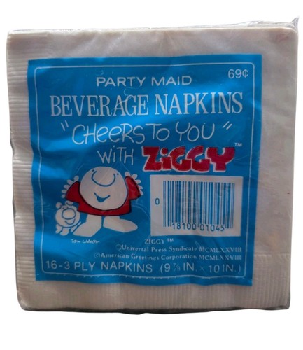 16 Ziggy “Today Graduation… Tomorrow, The World!” Napkins 10" Party Supplies 80s - Picture 2 of 14