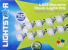 10 Pc Square LED Deck & Step Lights Kit DIY Stainless Steel White Complete Kit