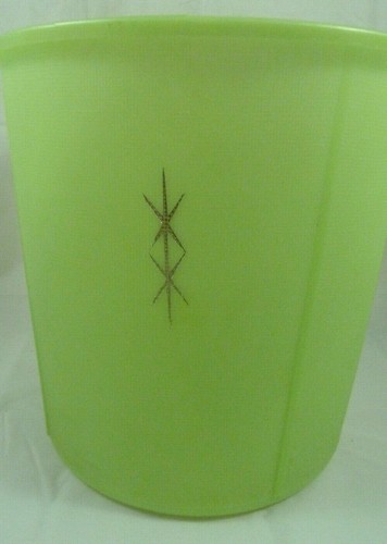Cesta de basura de plástico Harwood Co vintage verde lima oro Starburst  - Imagen 1 de 4