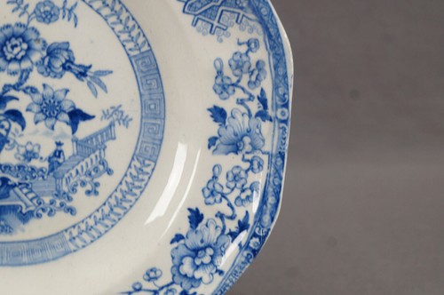 Edward Walley Hindu Blue Transferware Ironstone 8 1/4 Inch Plate C. 1845-1858 - Picture 4 of 7