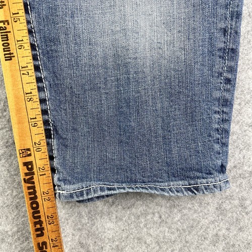 Vigoss The New York Capri Jeans Womens 18 Med Wash Mid Rise Flap Pockets Bling - Picture 14 of 19