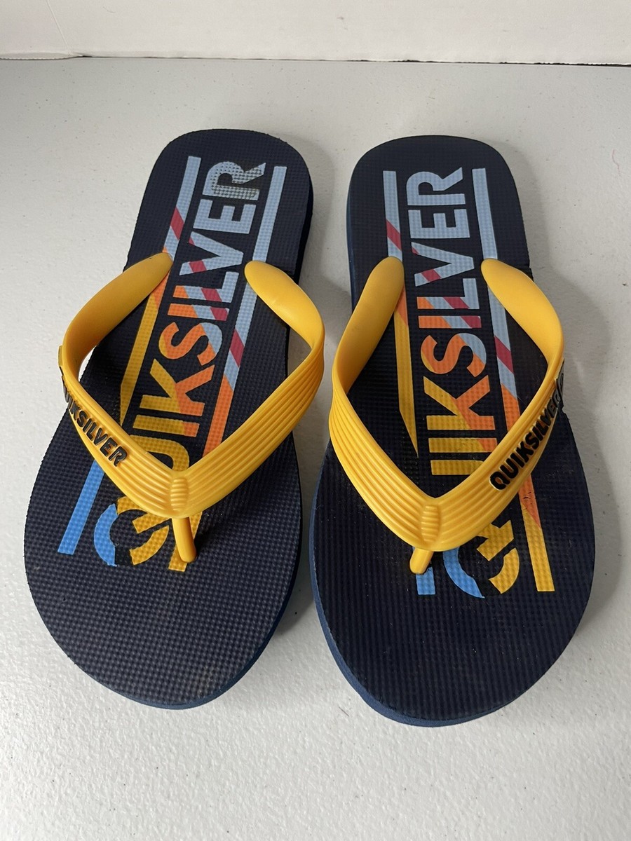Quicksilver mens flip flops yellow blue size 6/7 | eBay display picture 1