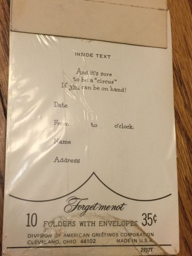 Vintage "New & Unused" Birthday Party Invitations by AMERICAN GREETINGS - Clown - Picture 3 of 7