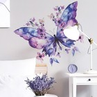 Purple Butterfly Flowers Wall Stickers Women Girls Room Decor Decals Art Mural