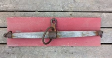 Antique Original OX YOKE Mounted On 24.5” Red Board Farm Decor Aged Wood