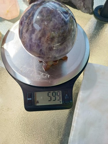 Amethyst Chevron Sphere Crystal Quartz Natural 599G 70mm - Picture 13 of 13