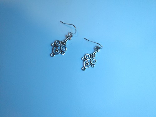 New Womens Filigree Dangle Earrings Silver-tone Wires Hypo Allergenic - Picture 6 of 11