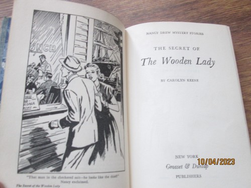 4 Vtg Nancy Drew Blue Tweed Hard Cover Book + 1 Blue Carolyn Keene - Picture 11 of 12