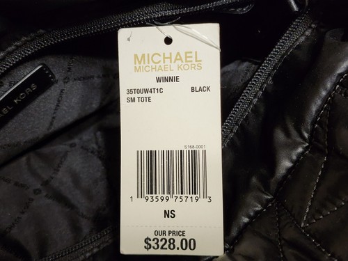 NWT Michael Kors Winnie Small Quilted Tote Shoulder Metallic Black 35T0UW4T1C - Picture 4 of 4