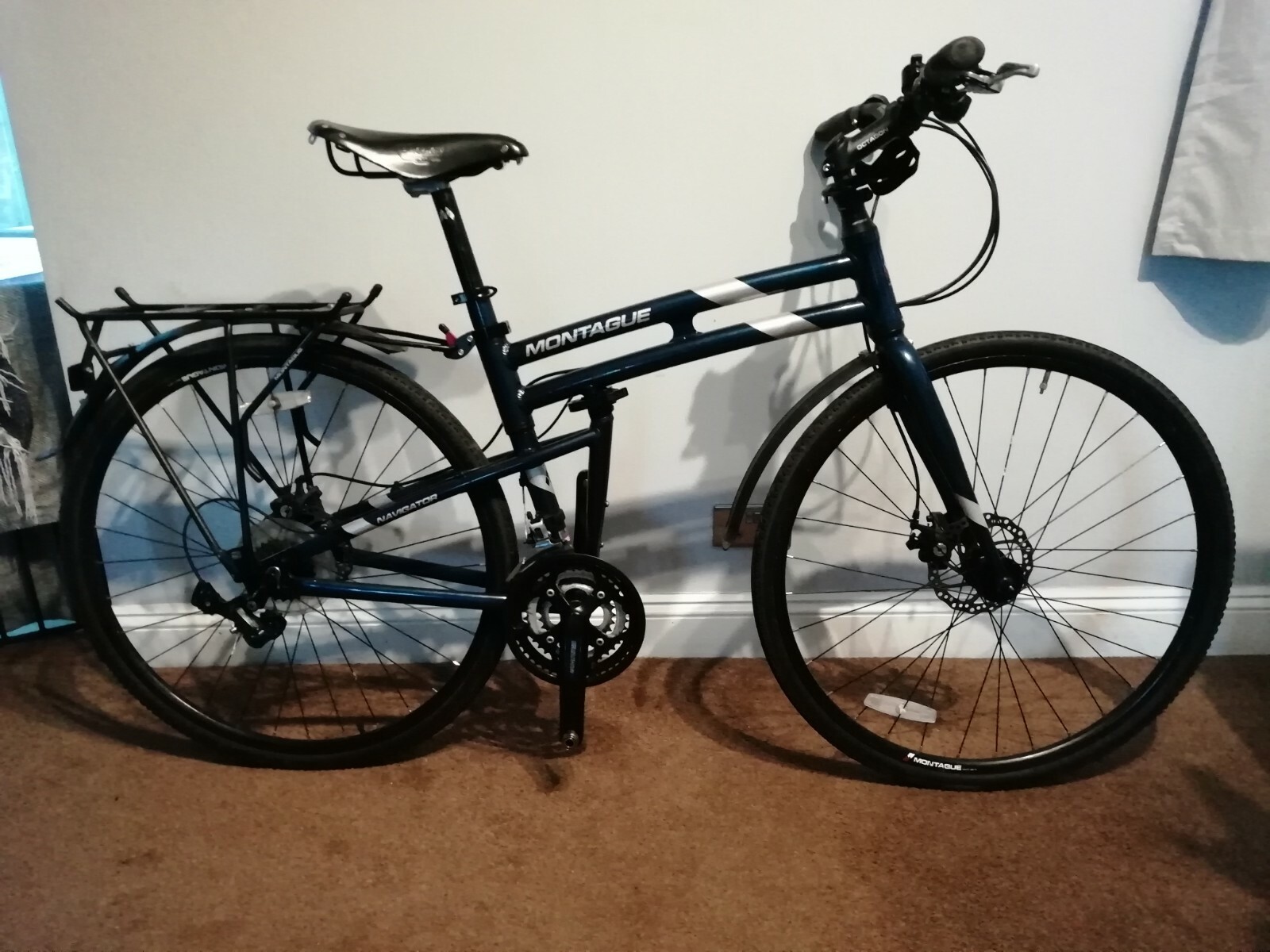 Montague Navigator Full Size Folding Bike 700cc 19 Inch Frame blue light use Folding Bikes 4U