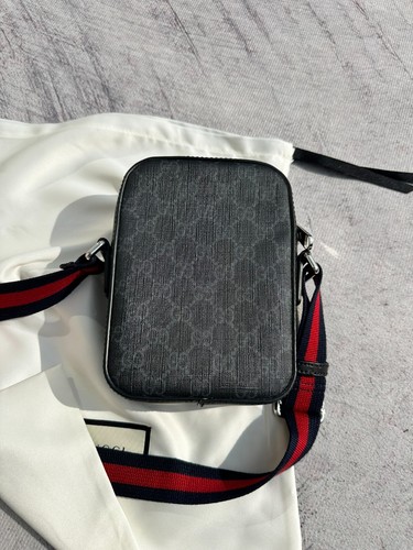 Authentic Gucci Small Messenger Bag Supreme GG Monogram Gray Web - Picture 12 of 16