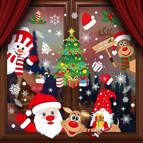 Christmas Window Stickers 267pcs Christmas Decals Reusable Double Sided A - Picture 3 of 7