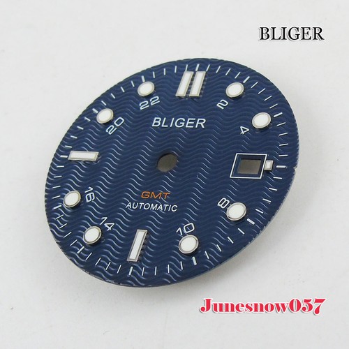 Bliger 31mm Men White/Blue/Black Watch Dial Fit NH34A MINGZHU 3804 GMT Movement - Picture 11 of 14