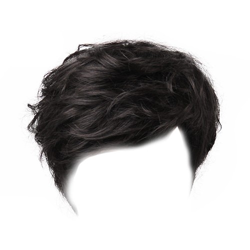 Short Hair Fluffy Human Black Toupee Pixie Cut Piece Full Wigs - Picture 5 of 7