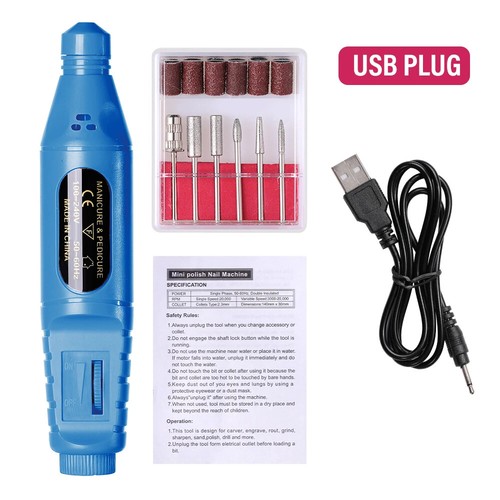 Elektrischer Nagelschleifer Bohrer Nagelentfernung Peeling Politur Werkzeug Maschine Adapter - Bild 29 von 44