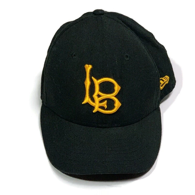 New Era 59fifty Long Beach State Size 7 Hat Black Yellow Cap Cali