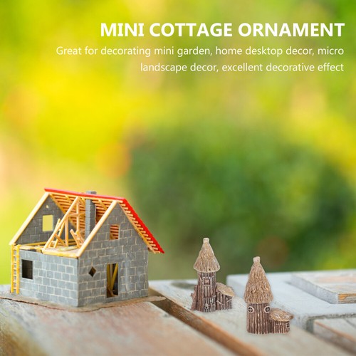 4 Pcs Thatched House Decoration Mini Props Miniature Garden Ornaments - 第 9/12 張圖片