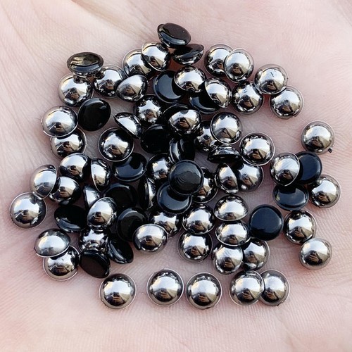 4mm&5mm&6mm Flatback beads Acrylic Semicircle Rhinestone trim DIY Wedding Button - Picture 2 of 9