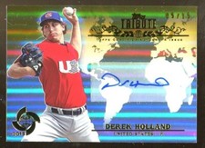 DEREK HOLLAND 2013 Topps Tribute WBC Team USA Gold Refractor AUTO 05/15