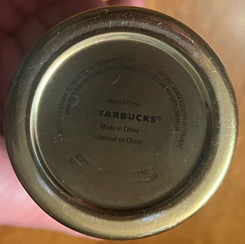 Starbucks Sirena Oro Tumbler Acciaio Inox 16 oz Paglia Acciaio 2014 Cold Bev - Foto 3 di 5