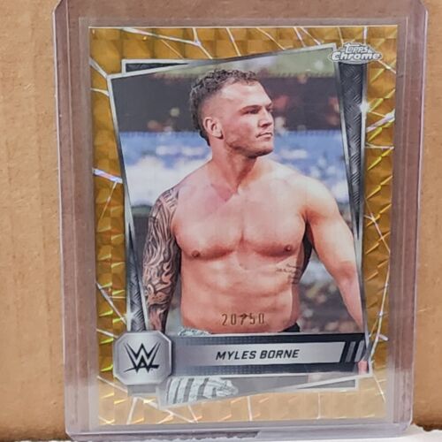 Myles Borne 2025 Topps Chrome WWE Gold Geometric Refractor #20/50 NXT