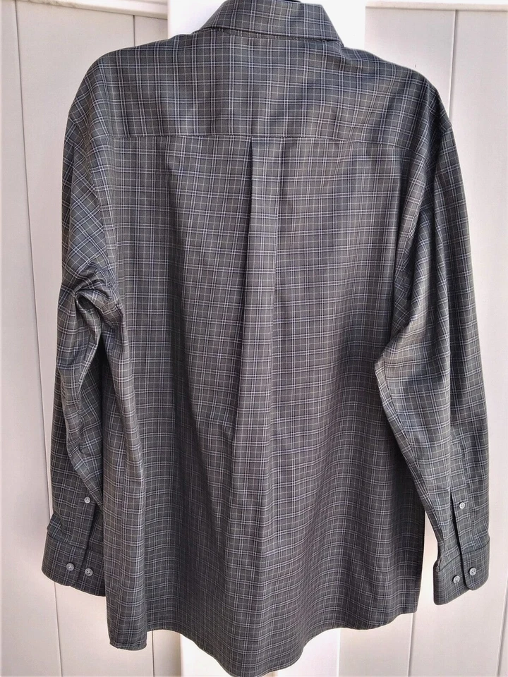 Nueva Camisa Hathaway Sin Planchar Manga Larga Cuadros Verde Oliva Oscuro Talla M Foto 2 de 4