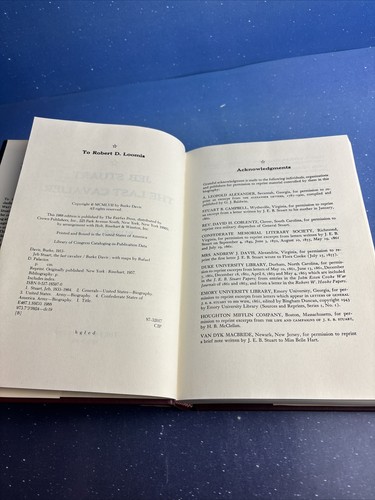 Jeb Stuart: The Last Cavalier~by Burke Davis~VINTAGE 1988 Hardcover w/ DJ~Rare! - Picture 11 of 16