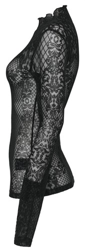 T-shirt donna Punk Rave stampa gotica maglia slim fit nera sexy top cavo - Foto 15 di 20