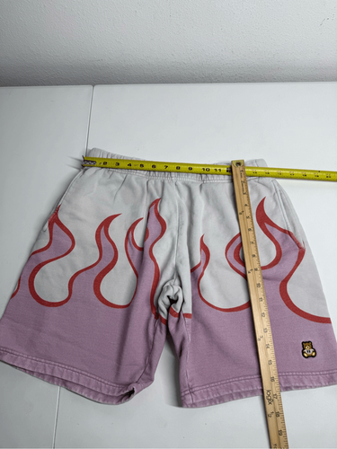 Teddy Fresh Flame Cotton Sweat Shorts Pink Off White Size L See Description - Picture 5 of 10