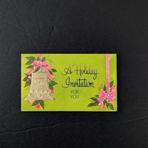 Vintage Einladungen Fuscia Rosa & Limettengrün Urlaub Goldfolie 50er Jahre 3er Set - Bild 4 von 10