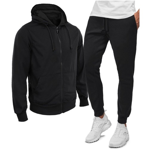 Tuta da Uomo di cotone Felpata Invernale Sportiva Completo Giacca Zip Pantaloni - Picture 6 of 14