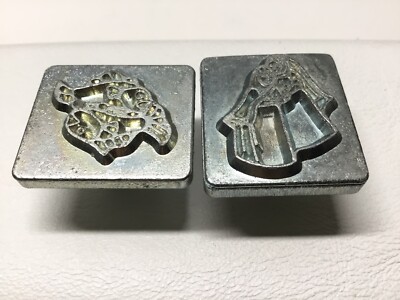 2 Vtg Craftool Co USA 3D Leather Stamp#8243, 8246 Zodiacs