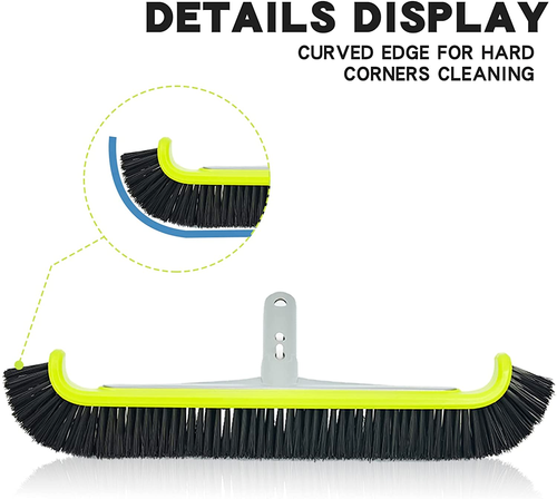 Heavy Duty Pool Brush for Wall & Tile with Reinforced Aluminium Back - Picture 2 of 5