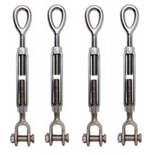 4 Pc Stainless Steel T316 Mil-Spec 5/16" x 4-1/2" Jaw Eye Turnbuckle 800 Lbs WLL