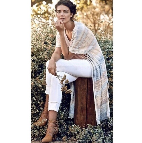 Anthropologie KNITTED & KNOTTED Pastel Ombré Beach Duster Cardigan Medium Petite - Picture 1 of 13