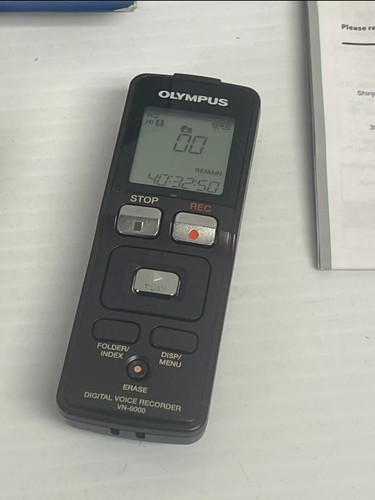 Olympus VN-6000 Handheld Indexing Digital Voice Recorder soft case 1GB, Tested - Picture 2 of 7
