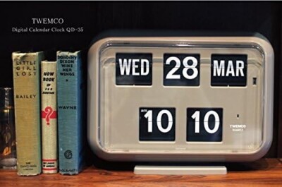 TWEMCO Table & Wall Clock Digital Flip Clock With Calendar