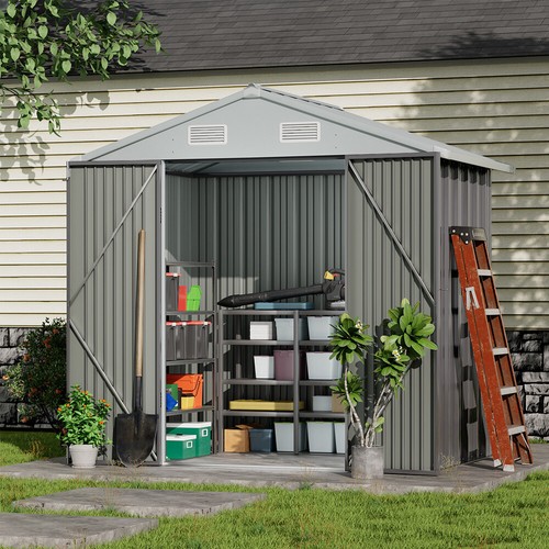 XL/Large Metal Garden Shed Outdoor Storage Sheds Apex Roof House Box Lockable - Picture 3 of 33