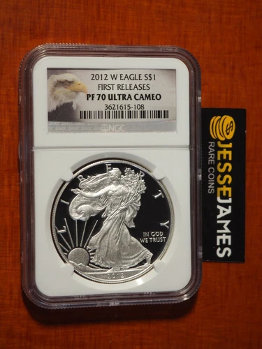 2012 W PROOF SILVER EAGLE NGC PF70 ULTRA CAMEO FIRST RELEASES BALD EAGLE LABEL