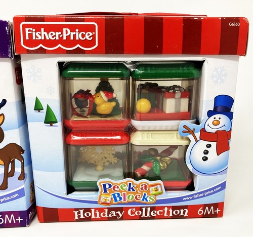 FISHER-PRICE ~ PEEK A BLOCKS ~ HOLIDAY COLLECTION ~ 6M+ ~ SET OF 4 In A Box - Picture 4 of 4