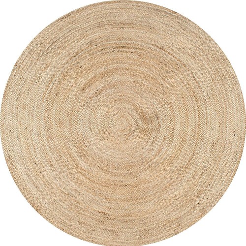 Round Rug Jute Natural 100%Handmade Carpet Reversible Braided Modern Rustic Look - Picture 2 of 10