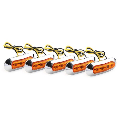 5 Pcs 4 LED Side Clearance Marker Light Fit Car Truck Trailer Pickup 12V 24V New - Picture 4 of 9