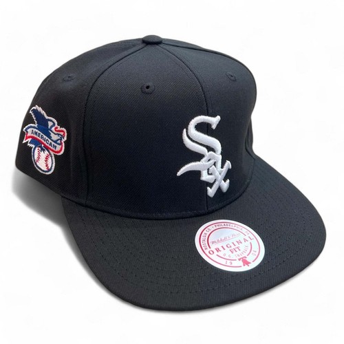 MENS MITCHELL & NESS MLB LEAGUE PATCH SNAPBACK WHITE SOX - BLACK - Picture 1 of 2